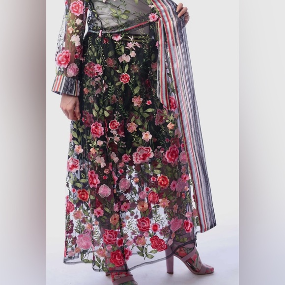 Aratta Embroidered Sheer Floral Duster Kimono • NWT • Retail $223